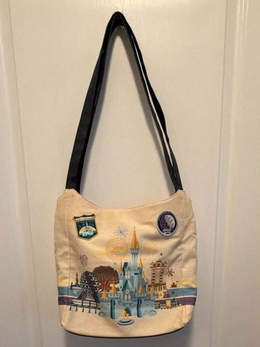 Disney Walt Disney World Parks Discover The Magic Canvas Tote Bag Patches